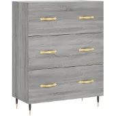 vidaXL Sideboard Gris Sonoma 69,5x34x90 cm Matériau dérivé du bois
