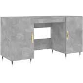 vidaXL Bureau gris béton 140x50x75 cm Bois composite