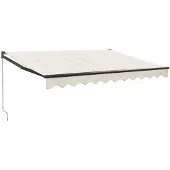 vidaXL Marquise rétractable Crème 3x2,5 m Tissu et aluminium