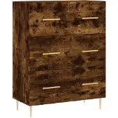 vidaXL Sideboard chêne fumé 69,5x34x90 cm bois composite