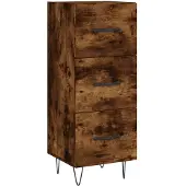 vidaXL Sideboard chêne fumé 34,5x34x90 cm bois composite