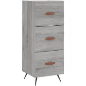 vidaXL Sideboard Gris Sonoma 34,5x34x90 cm Matériau dérivé du bois