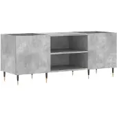 vidaXL Armoire à panneaux gris béton 121x38x48 cm Bois composite