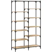 vidaXL Bibliothèque chêne sonoma 100x32x170cm bois d'ingénierie et fer