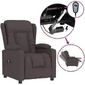 vidaXL Fauteuil relax électrique brun foncé Tissu