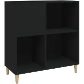 vidaXL Armoire à disques noir 84,5x38x89 cm bois d'ingénierie