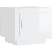 vidaXL Table basse blanc brillant 51x50x45 cm bois composite