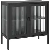vidaXL Sideboard noir 70x35x70 cm verre et acier