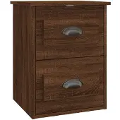 vidaXL Table de chevet murale chêne marron 41,5x36x53 cm