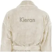 Yoursurprise Peignoir éponge homme - avec prénom - Beige - S/M