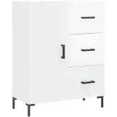 vidaXL Sideboard blanc brillant 69,5x34x90 cm Bois composite