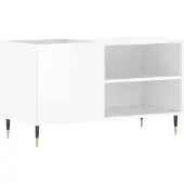 vidaXL Armoire à panneaux blanc brillant 85x38x48 cm Bois composite