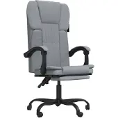 vidaXL Chaise de bureau avec fonction chaise longue tissu gris clair