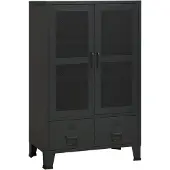 vidaXL Coffre de rangement industriel Noir 70x40x115 cm Métal