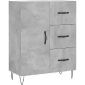 vidaXL Sideboard gris béton 69,5x34x90 cm Bois composite