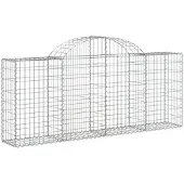 vidaXL Gabion avec arc surélevé 200x30x80/100 cm Fer galvanisé