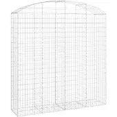 vidaXL Gabion avec arche haute 200x50x200/220 cm Fer galvanisé