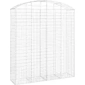 vidaXL Gabion avec arche haute 200x50x220/240 cm Fer galvanisé