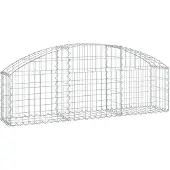 vidaXL Gabion avec arc surélevé 150x30x40/60 cm Fer galvanisé