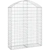vidaXL Gabion avec arc surélevé 100x30x120/140 cm Fer galvanisé
