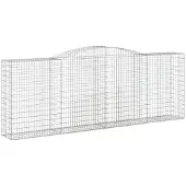 vidaXL Gabion avec arc surélevé 400x50x140/160 cm Fer galvanisé