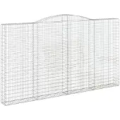 vidaXL Gabion avec arc surélevé 400x30x220/240 cm Fer galvanisé