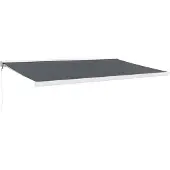 vidaXL Auvent rétractable Anthracite 5x3 m Tissu et aluminium