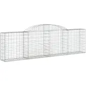 vidaXL Gabion avec arc surélevé 300x30x80/100 cm Fer galvanisé