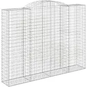 vidaXL Panier de gabion incurvé 300x50x220/240 cm fer galvanisé