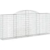 vidaXL Panier de gabion incurvé 300x30x120/140 cm fer galvanisé