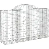 vidaXL Gabion avec arche haute 200x50x120/140 cm Fer galvanisé