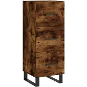 vidaXL Sideboard chêne fumé 34,5x34x90 cm bois composite