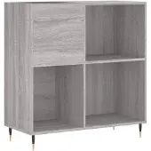vidaXL Armoire à plateaux Gris Sonoma 84,5x38x89 cm Matériau dérivé du bois