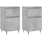 vidaXL Sideboards 2 pcs. Gris béton 40x35x70 cm Bois composite