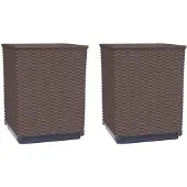 vidaXL Jardinières 2 pcs marron 30x30x37 cm polypropylène