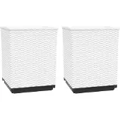 vidaXL Jardinières 2 pcs blanc 30x30x37 cm polypropylène