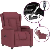vidaXL Fauteuil relax électrique vin rouge tissu