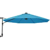 vidaXL Parasol mural avec LED bleu mer 290 cm
