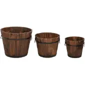 vidaXL Ensemble de jardinière godet 3 pcs bois massif de sapin