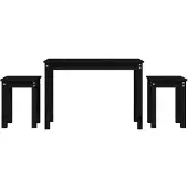 vidaXL Tables gigognes 3 pcs Noir Bois de pin massif
