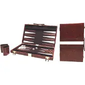 HOT Games Backgammon valise vinyle marron 46x30 cm Jeu de stratégie