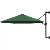 vidaXL -Parasol mural avec pôle métallique 300 cm vert