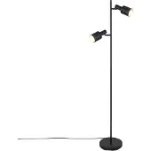 QAZQA Lampadaire intelligent noir avec 2 ampoules Wifi A60 - Stijn