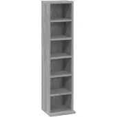 vidaXL Étagère à CD Gris Sonoma 21x20x88 cm Matériau dérivé du bois
