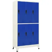 vidaXL Armoire à casiers Gris et bleu 90x45x180 cm Acier