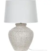 Beliani Lampe de table base en céramique beige abat-jour en tissu blanc éclairage d'intérieur design traditionnel