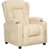 vidaXL Fauteuil relax Tissu Crème