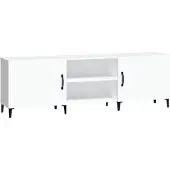 vidaXL Armoire TV blanche 150x30x50 cm Bois composite