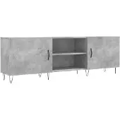 vidaXL Armoire TV gris béton 150x30x50 cm Bois composite