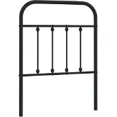 vidaXL Tête de lit de rechange en métal noir 75 cm